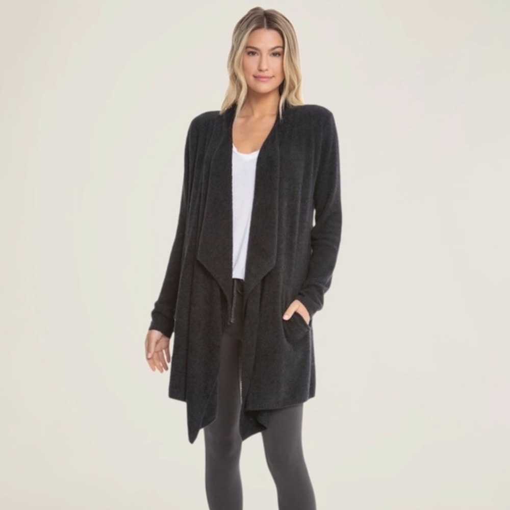 Barefoot Dream Cozychic lite island wrap cardigan SZ S/M‎ black sweater
